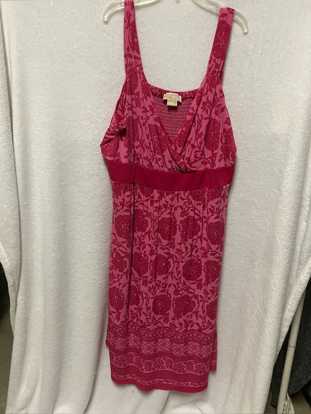 MICHAEL Michael Kors Pink Floral-Print Midi Dress 3X